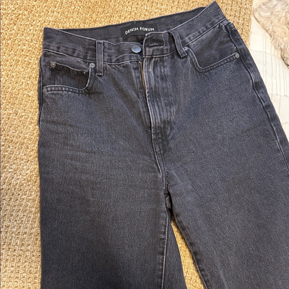 Denim Forum Washed Black wide leg Jeans